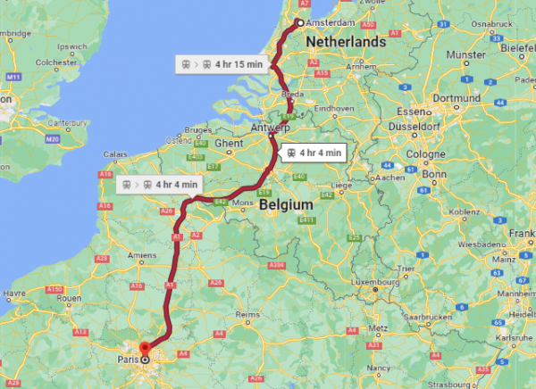 amsterdam to paris train